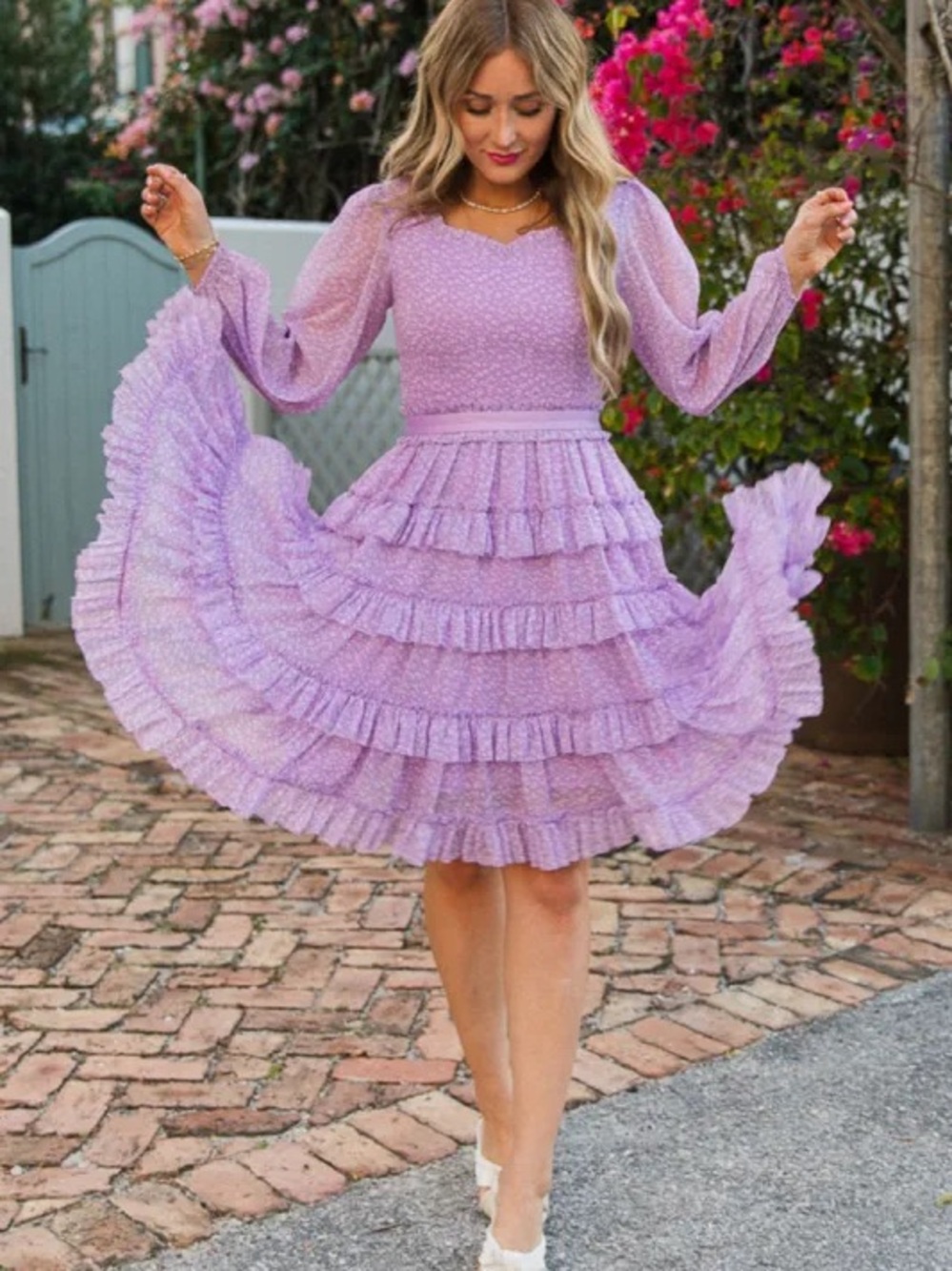 Ivy City Co Sammy dress in purple - Ruffle Tiered Dress